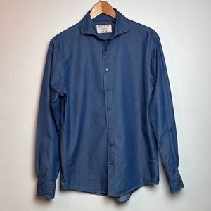 Thomas Pink Jermyn Street London Slim Fit‎ Men’s Denim Button Down Shirt Size 15